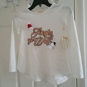GIRLS WARM HOLIDAY  SEQUIN FRONT  TOP